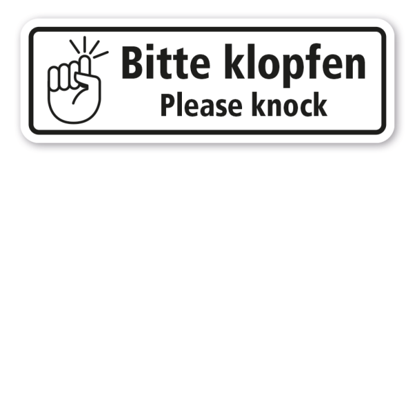 Schild Bitte klopfen - Please knock