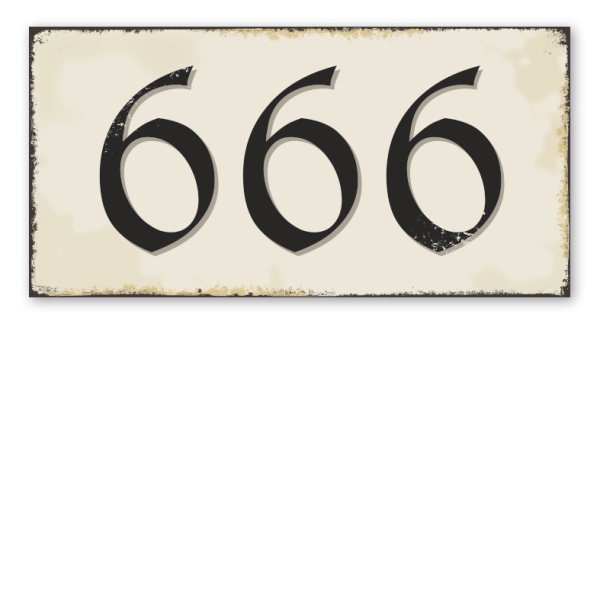 Retro Schild 666