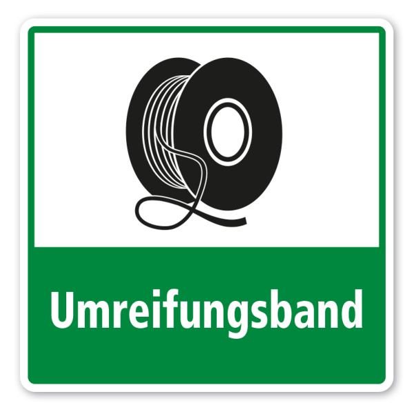 Schild zur Abfalltrennung - Umreifungsband