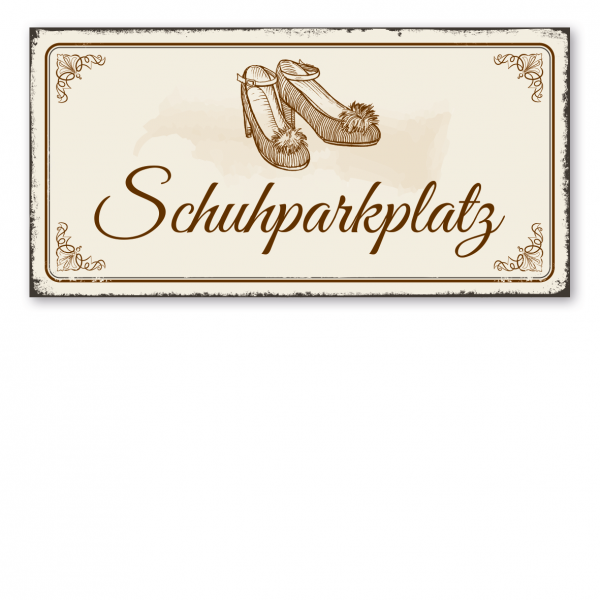 Retro Schild Schuhparkplatz - nostalgisch