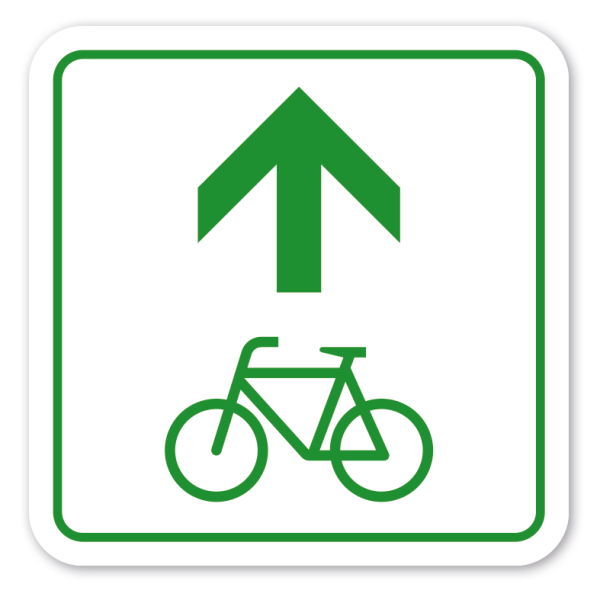 Radwegschild - Pfeil geradeaus