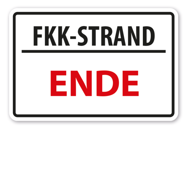 Schild FKK-Strand - Ende