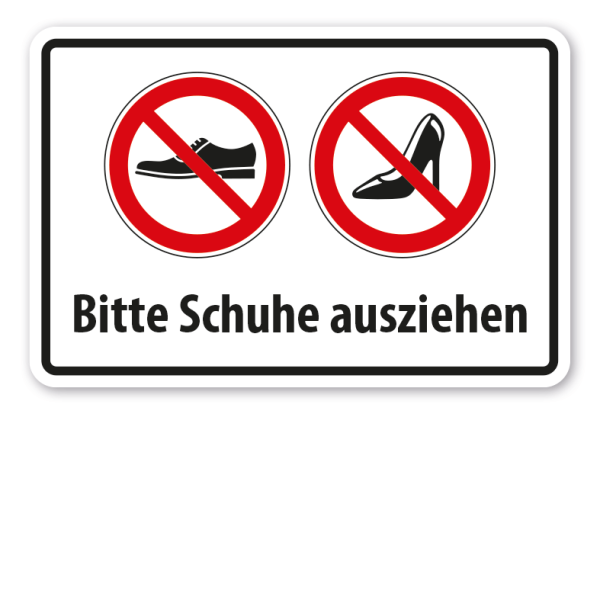 Verbotsschild Bitte Schuhe ausziehen