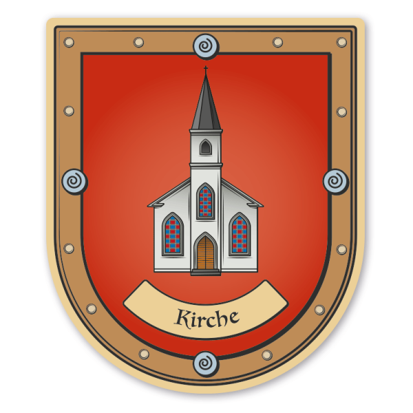 Maibaumschild / Zunftwappen Kirche - mit Zunftnamen oder Ihrem Wunschtext - Wappen B