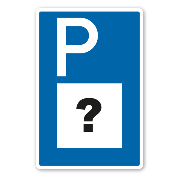 Parkplatzschild mit großem, individuellen Piktogramm - Verkehrsschild