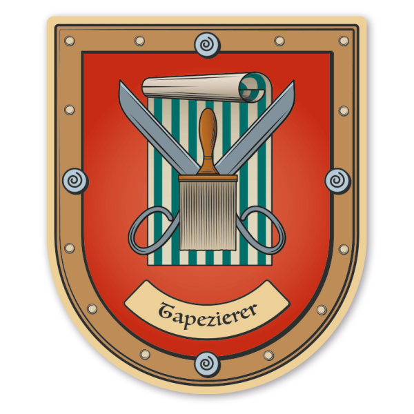 Maibaumschild / Zunftwappen Tapezierer - mit Zunftnamen oder Ihrem Wunschtext - Wappen B