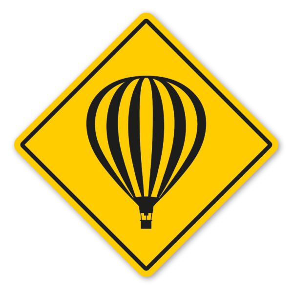 Warnschild Hot air ballon