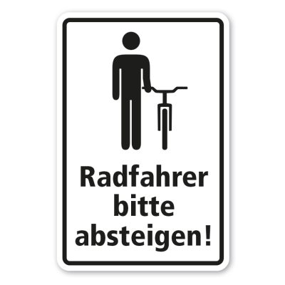 Schild Radfahrer Bitte Langsam Fahren - HW-TS-124 | DeinSchilderdruck.de