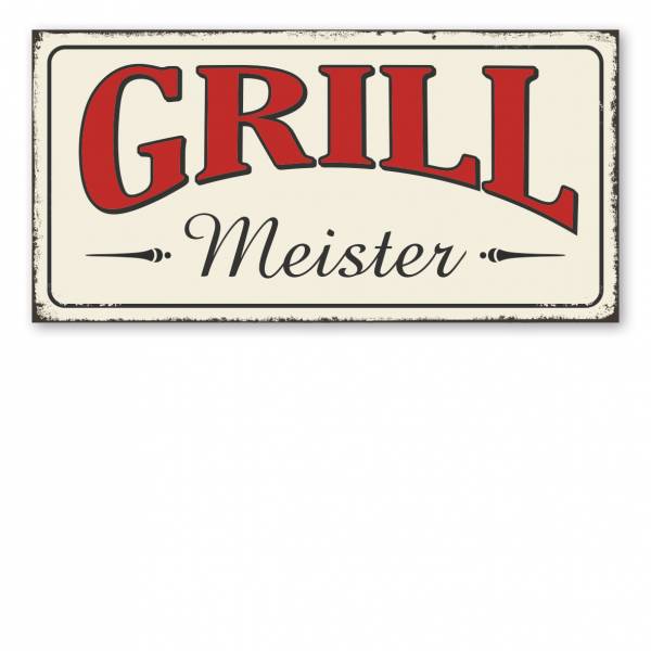 Retroschild / Vintage-Schild Grillmeister