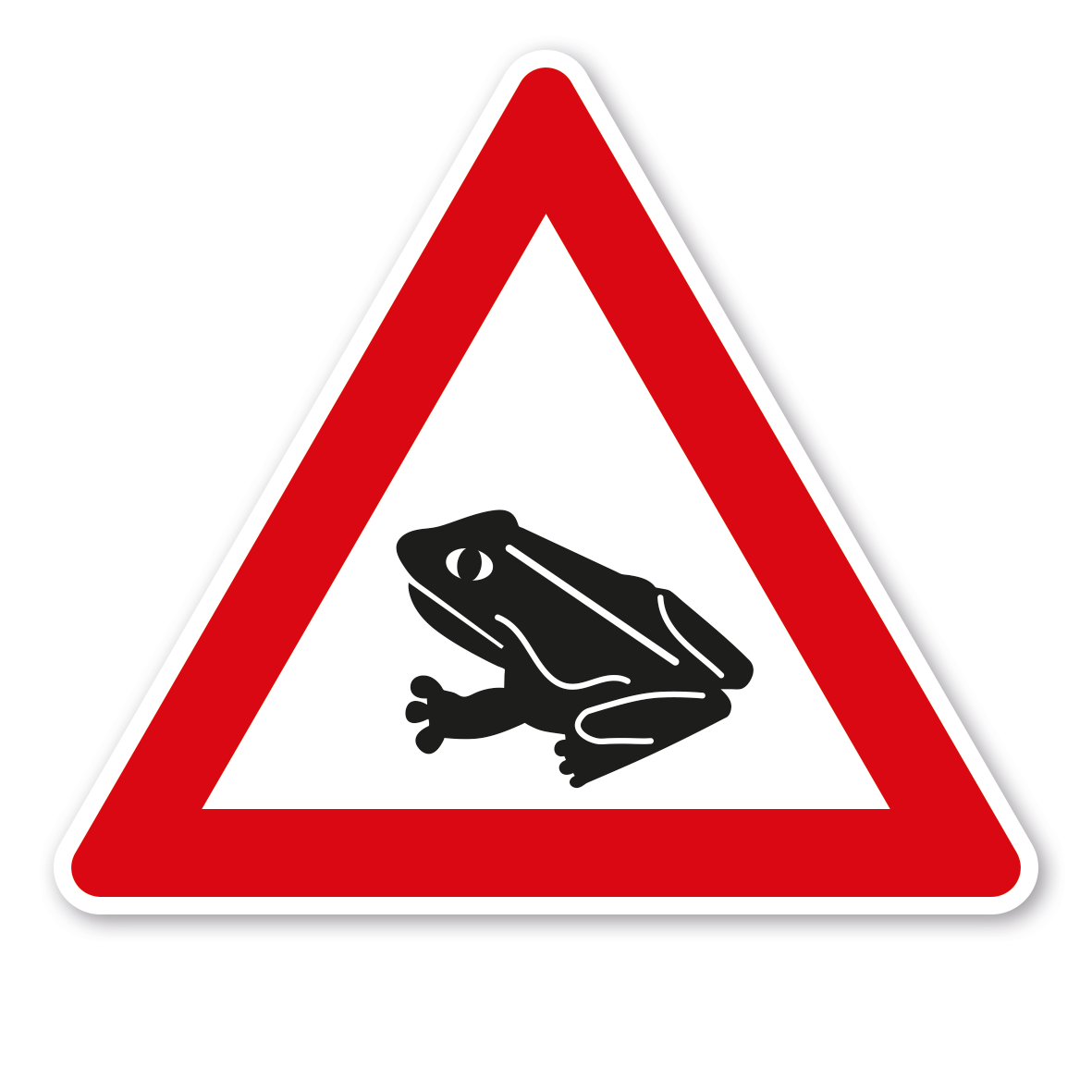 Знак осторожно лягушки