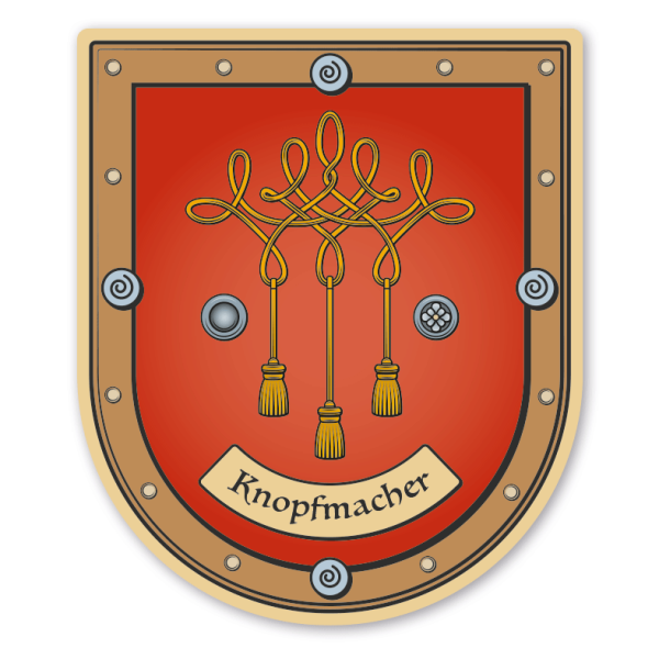 Maibaumschild / Zunftwappen Knopfmacher - mit Zunftnamen oder Ihrem Wunschtext - Wappen B