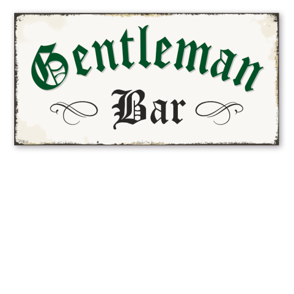 Retro Schild Gentleman Bar