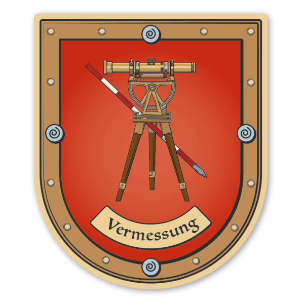 Maibaumschild / Zunftwappen Vermessung - Vermessungsbüro - Landvermessung - mit Zunftnamen oder Ihrem Wunschtext - Wappen B