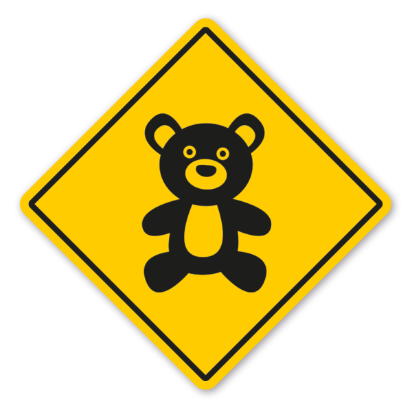 Warnschild Achtung Teddys