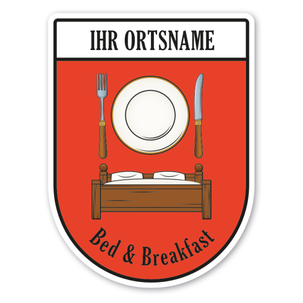 Maibaumschild / Zunftwappen Bed & Breakfast mit Zunftnamen, Ortsnamen oder Ihrem Wunschtext - Wappen BL