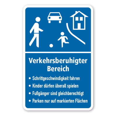 Verkehrsschild Zur Verkehrsberuhigung - Verkehrsberuhigter Bereich ...