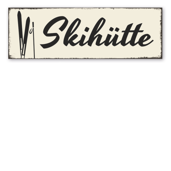 Retroschild Skihütte