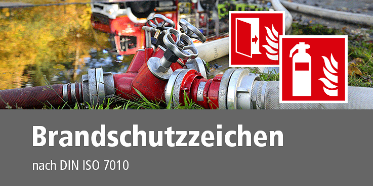 – Brandschutzschilder und Brandschutzzeichen nach ASR  1.3, DIN ISO 7010 in vielen Ausführungen und Größen.