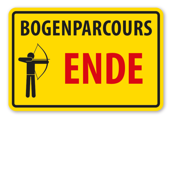 Schild Bogenparcours - Ende