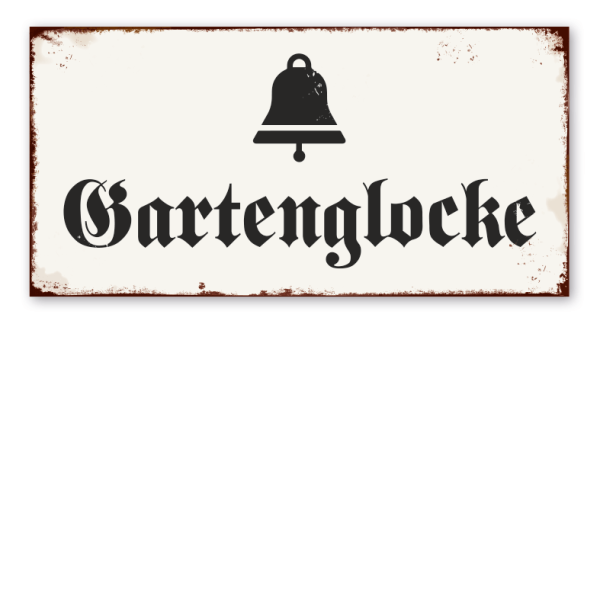 Retro Schild Gartenglocke