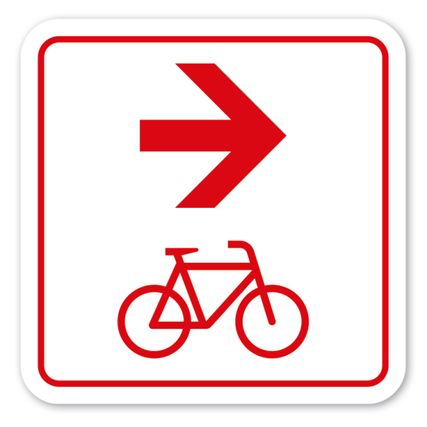 Radwegschild - Pfeil rechts