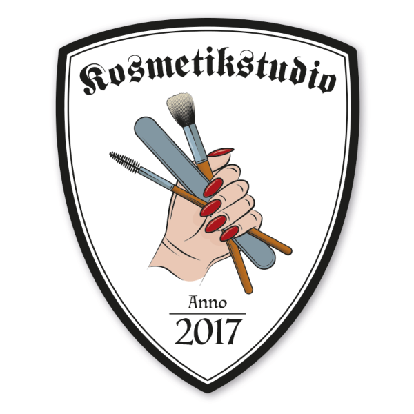 Zunftwappen Kosmetikstudio - Nagelstudio mit Zunftnamen, Gründungsjahr oder Ihrem Wunschtext - Maibaumschild - Wappen W