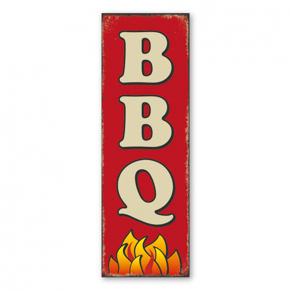 Retroschild / Vintage-Schild BBQ - Grillschild