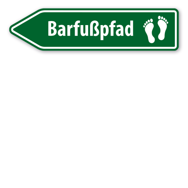 Pfeilschild / Pfeilwegweiser Barfußpfad