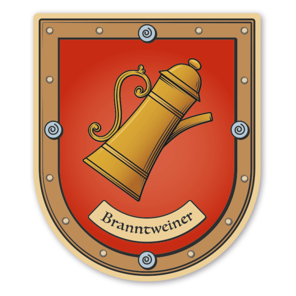 Maibaumschild / Zunftwappen Branntweiner - mit Zunftnamen oder Ihrem Wunschtext - Wappen B