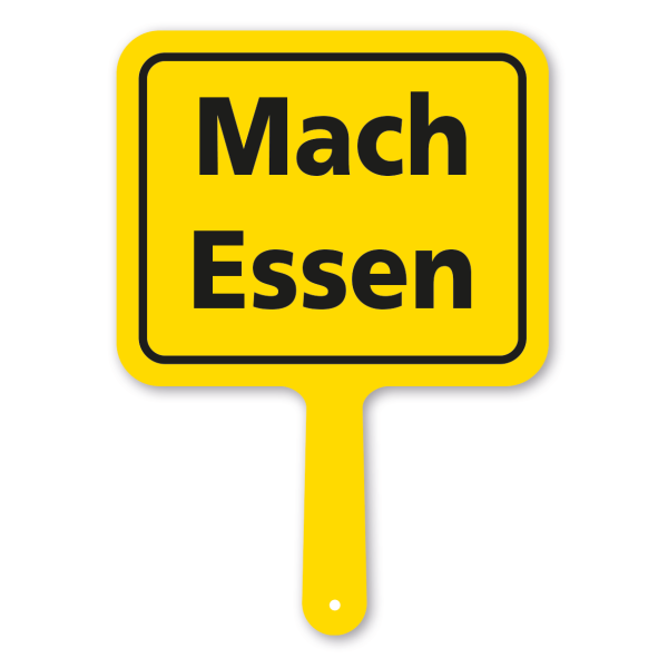 Originelles Formschild – Mach Essen – Textschild