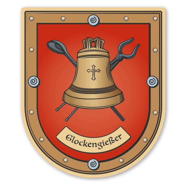 Maibaumschild / Zunftwappen Glockengießer - mit Zunftnamen oder Ihrem Wunschtext - Wappen B