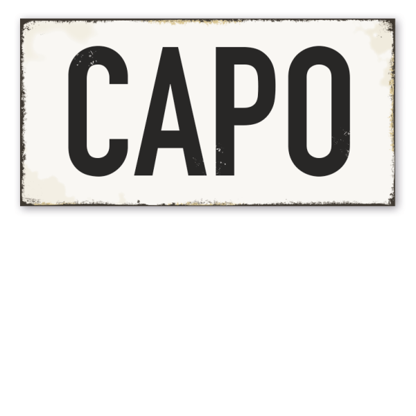 Retro Schild Capo