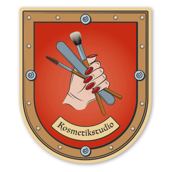 Maibaumschild / Zunftwappen Kosmetikstudio - Nagelstudio - mit Zunftnamen oder Ihrem Wunschtext - Wappen B