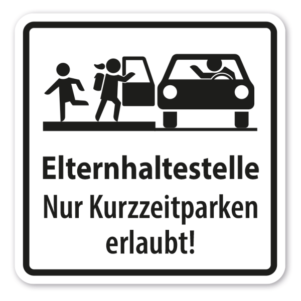 Schild Elternhaltestelle - Nur Kurzzeitparken erlaubt – Verkehrsschild