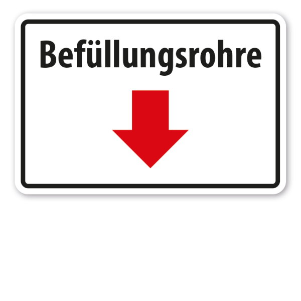 Schild Befüllungsrohre - Pellets