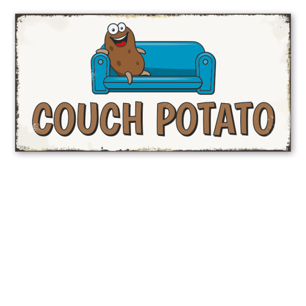 Retro Schild Couch Potato