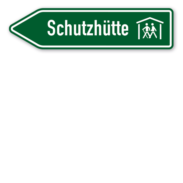 Pfeilschild / Pfeilwegweiser Schutzhütte