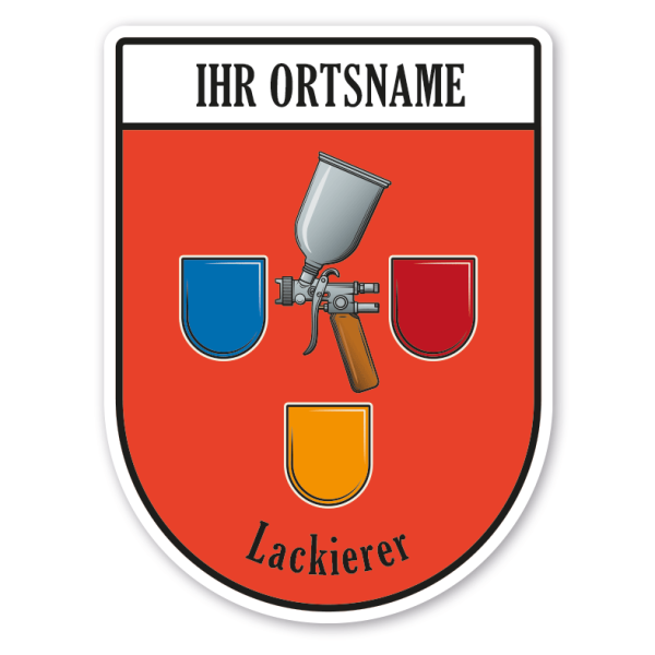 Maibaumschild / Zunftwappen Lackierer mit Zunftnamen, Ortsnamen oder Ihrem Wunschtext - Wappen BL