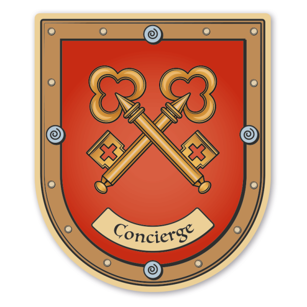 Maibaumschild / Zunftwappen Concierge - mit Zunftnamen oder Ihrem Wunschtext - Wappen B