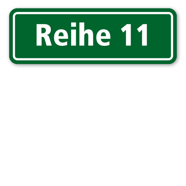 Schild Reihe - mit Ihrer Nummerierung