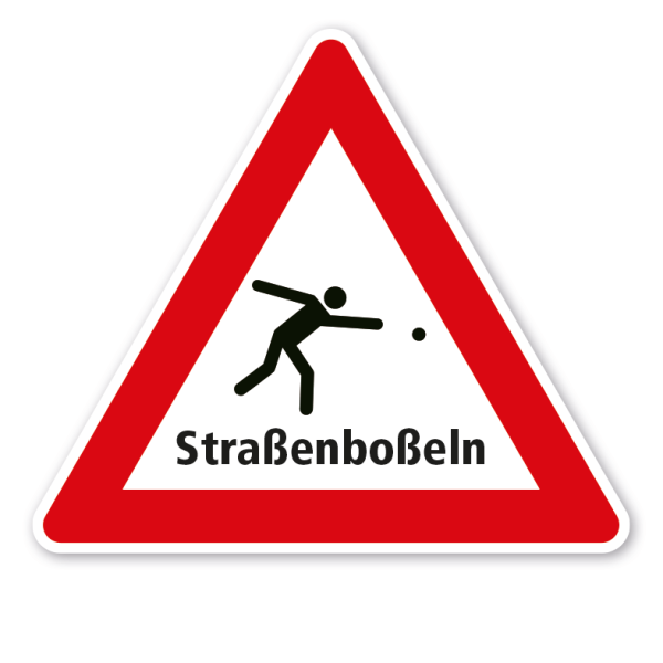 Verkehrsschild Achtung Straßenboßeln - mit Text – VZ-PR-207