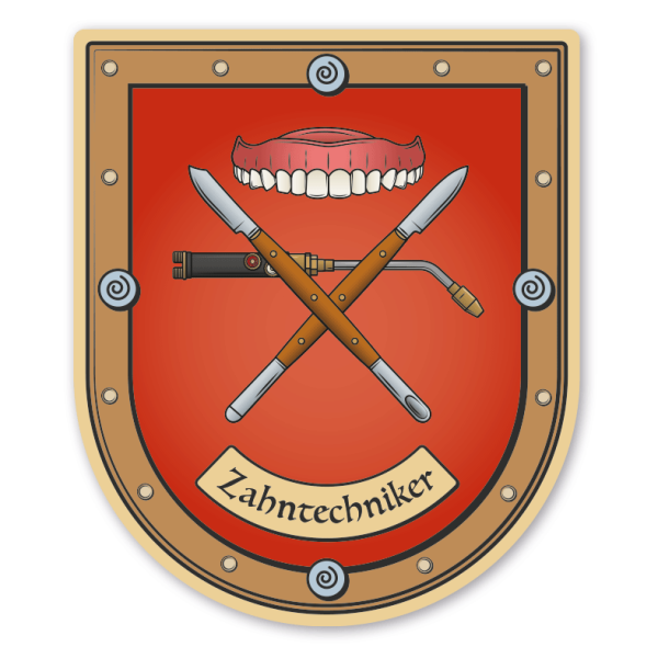 Maibaumschild / Zunftwappen Zahntechniker - mit Zunftnamen oder Ihrem Wunschtext - Wappen B