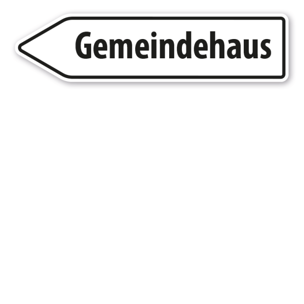 Pfeilschild / Pfeilwegweiser Gemeindehaus