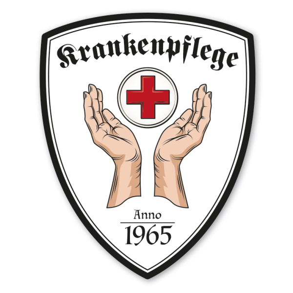 Zunftwappen Krankenpflege - Krankenschwester - Krankenpfleger mit Zunftnamen, Gründungsjahr oder Ihrem Wunschtext - Maibaumschild - Wappen W