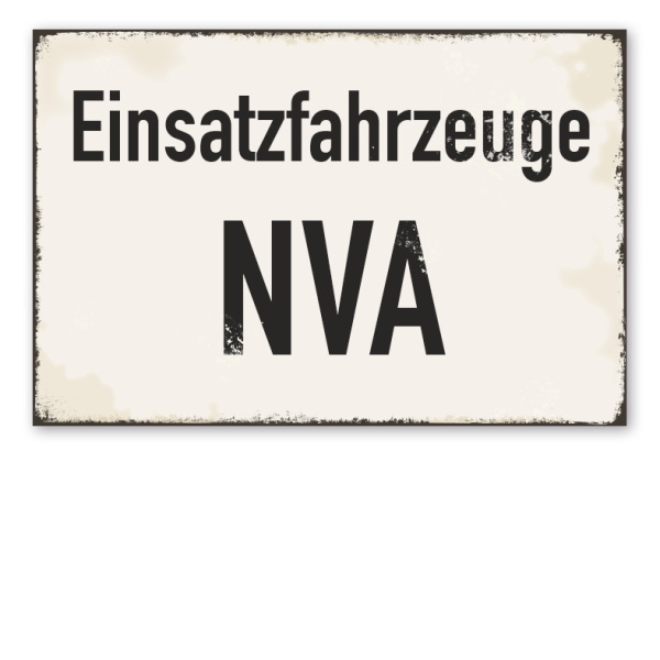 Retro Schild Einsatzfahrzeuge NVA - DDR-Schild