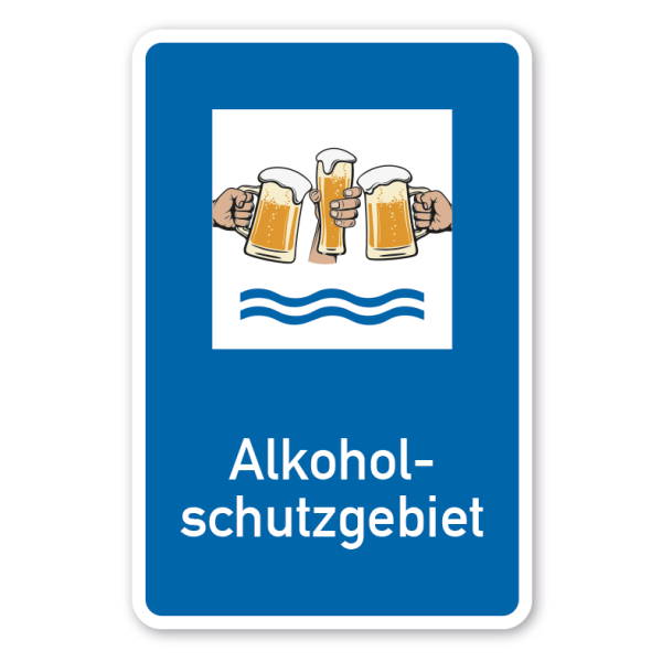 Schild Alkoholschutzgebiet - Biergläser