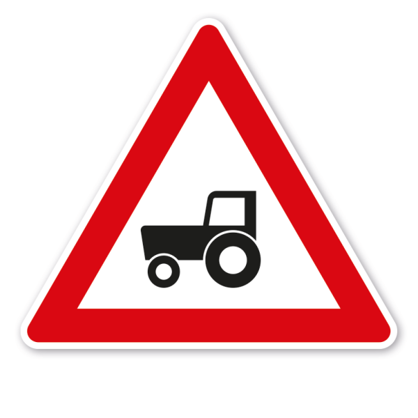 Verkehrsschild Achtung Traktoren - landwirtschaftliche Fahrzeuge – VZ-PR-205