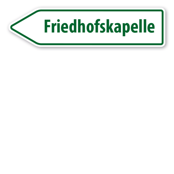 Pfeilschild / Pfeilwegweiser Friedhofskapelle