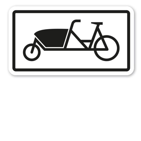 Zusatzzeichen Fahrrad zum Transport von Gütern oder Personen - Lastenfahrrad - Verkehrsschild VZ-1010-69