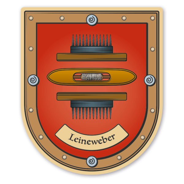 Maibaumschild / Zunftwappen Leineweber - Weber - mit Zunftnamen oder Ihrem Wunschtext - Wappen B